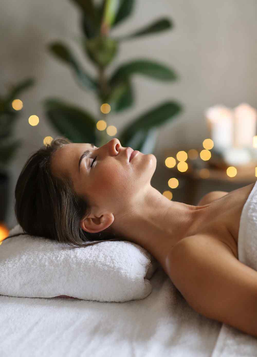Client relaxing during a treatment at Miracle Wellness